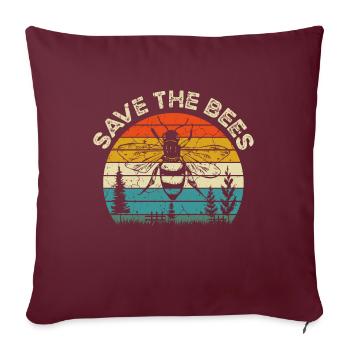 Save The Bees, Save The Bees Shirt, Bienenliebhaber - Sofakissenbezug 45 x 45 cm - Burgunderrot - Vorne