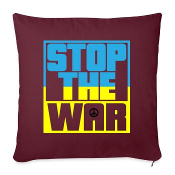 Les couleurs peuvent être modifiées | Arrêtez la guerre | Pas de guerre - Housse de coussin décorative 45 x 45 cm - bordeaux - Devant