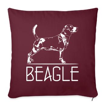 BEAGLE Hundeportrait Hund Hunde Wilsigns Jagdhund - Sofakissenbezug 45 x 45 cm - Burgunderrot - Vorne