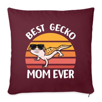 Amoureux du Gecko - Housse de coussin décorative 45 x 45 cm - bordeaux - Devant