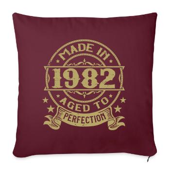 Vintage 1982 Anniversaire 1982 Cadeau 1982 Rétro - Housse de coussin décorative 45 x 45 cm - bordeaux - Devant