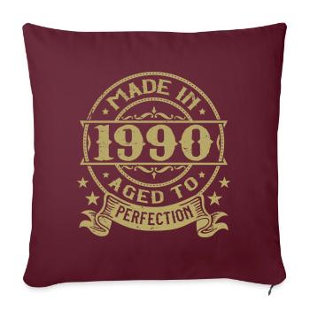 Vintage 1990 Anniversaire 1990 Cadeau 1990 Rétro - Housse de coussin décorative 45 x 45 cm - bordeaux - Devant
