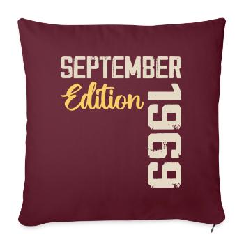 Septembre 1969 - 55e Anniversaire September 1969 - Housse de coussin décorative 45 x 45 cm - bordeaux - Devant