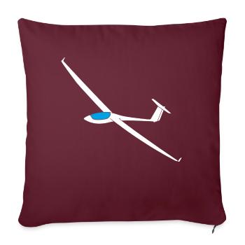 Planeur ASW27 pilote de planeur en vol - Housse de coussin décorative 45 x 45 cm - bordeaux - Devant