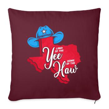 Yee Texas Design für stolze Texaner - Sofakissenbezug 45 x 45 cm - Burgunderrot - Vorne