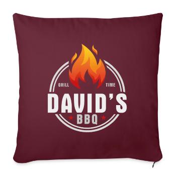 Davids BBQ - Sofakissenbezug 45 x 45 cm - Burgunderrot - Vorne