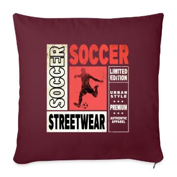 Joueur de football Joueur de football Fan Club sportif - Housse de coussin décorative 45 x 45 cm - bordeaux - Devant