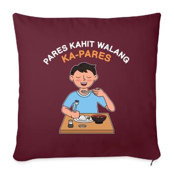 Fil-Am Pares Design für stolze Pinoys - Sofakissenbezug 45 x 45 cm - Burgunderrot - Vorne