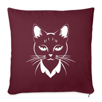 Drôle Chat Silhouette Effronté Fun Chats - Housse de coussin décorative 45 x 45 cm - bordeaux - Devant