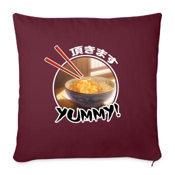 Delicous Japanese Food Katsudon - Anime Shirt - Sofa pillowcase 17,3'' x 17,3'' (45 x 45 cm) - burgundy - Front