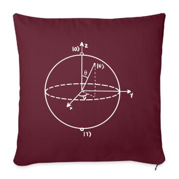 Quantenbit Physikerlehrer - Sofakissenbezug 45 x 45 cm - Burgunderrot - Vorne