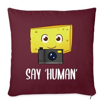 Say Human Fotograf - Sofakissenbezug 45 x 45 cm - Burgunderrot - Vorne