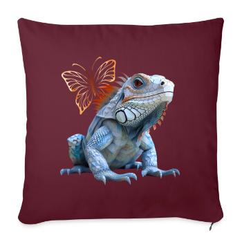 Leguan - Sofakissenbezug 45 x 45 cm - Burgunderrot - Vorne