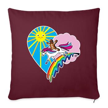 kidscontest Kinder Herz Einhorn Lebkuchenmann - Sofakissenbezug 45 x 45 cm - Burgunderrot - Vorne