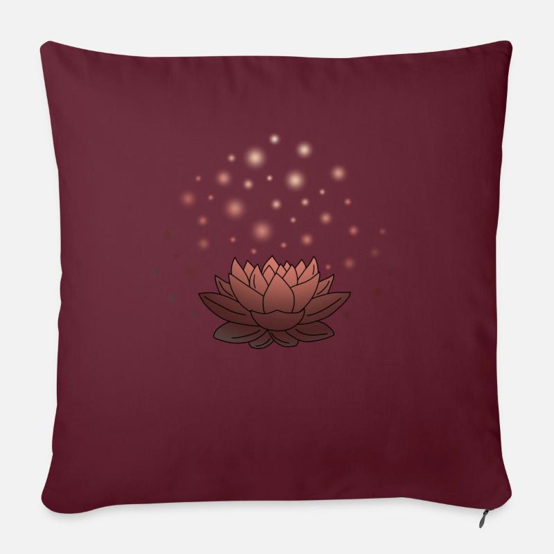Magie de lotus (rose) - Housse de coussin décorative 45 x 45 cm - bordeaux