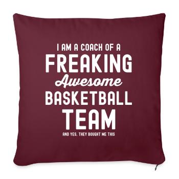 Basketball Coach Trainer Geschenk - Sofakissenbezug 45 x 45 cm - Burgunderrot - Vorne