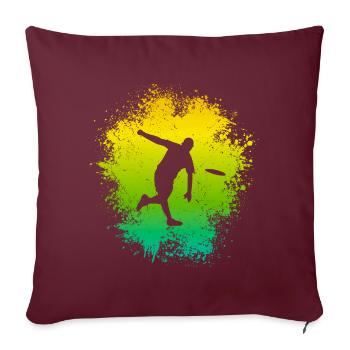 Disc Golf Disc Golf Player rétro Disc Golfer Motif - Housse de coussin décorative 45 x 45 cm - bordeaux - Devant