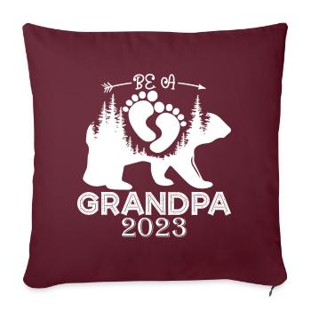 Werdender Opa 2023, 2023 werde ich Opa, 2023 Opa - Sofakissenbezug 45 x 45 cm - Burgunderrot - Vorne