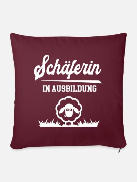 Schäferin in Ausbildung Schäferausbildung Lehre - Sofakissenbezug 45 x 45 cm - Burgunderrot