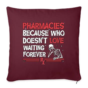Pharmacie Halloween - Housse de coussin décorative 45 x 45 cm - bordeaux - Devant
