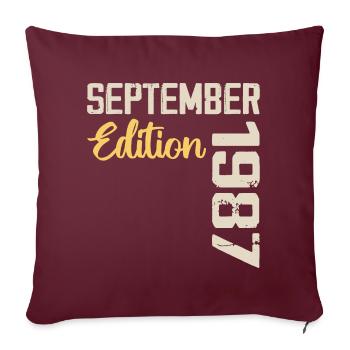 Septembre 1987 - 37e Anniversaire September 1987 - Housse de coussin décorative 45 x 45 cm - bordeaux - Devant