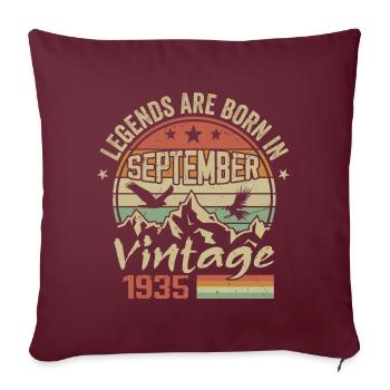 Septembre 1935 Cadeau Anniversaire September 1935 - Housse de coussin décorative 45 x 45 cm - bordeaux - Devant