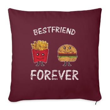 Meilleur repas des amis - Housse de coussin décorative 45 x 45 cm - bordeaux - Devant
