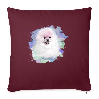 pomerian,zwergspitz ,spitz,hund, Graffiti ,Malerei - Sofakissenbezug 45 x 45 cm - Burgunderrot - Vorne