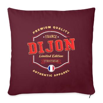 Dijon France City Font Vintage Rétro - Housse de coussin décorative 45 x 45 cm - bordeaux - Devant