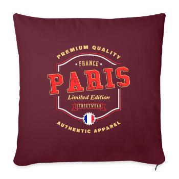Paris Frankreich Stadt Schrift Vintage Retro - Sofakissenbezug 45 x 45 cm - Burgunderrot - Vorne