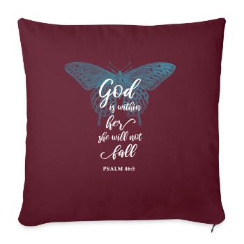 Verset biblique Dicton religieux chrétien - Housse de coussin décorative 45 x 45 cm - bordeaux - Devant