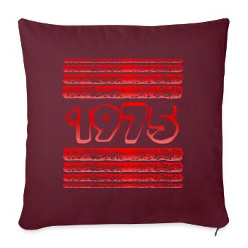 Année 1975 - Housse de coussin décorative 45 x 45 cm - bordeaux - Devant
