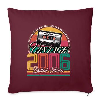 2006 année de naissance 18ème anniversaire - Housse de coussin décorative 45 x 45 cm - bordeaux - Devant