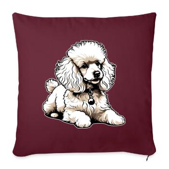 Caniche mignon - Housse de coussin décorative 45 x 45 cm - bordeaux - Devant