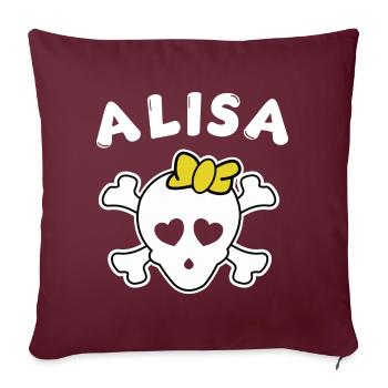 Piratin Alisa Design für Mädchen und Frauen - Sofakissenbezug 45 x 45 cm - Burgunderrot - Vorne