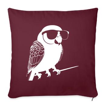 Lustiger Vogel mit Sonnenbrille Cool Bourke's Parak - Sofakissenbezug 45 x 45 cm - Burgunderrot - Vorne