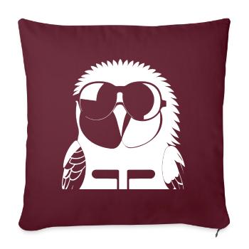 Drôle d’oiseau portant des lunettes de soleil Cool Bourke’s Parak - Housse de coussin décorative 45 x 45 cm - bordeaux - Devant