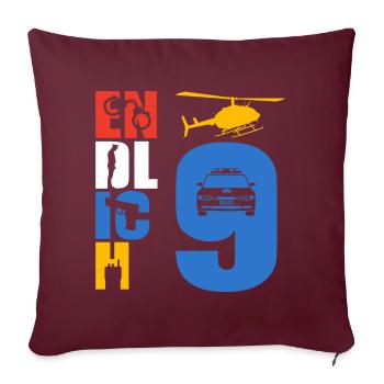 Enfin 9 policiers - Housse de coussin décorative 45 x 45 cm - bordeaux - Devant