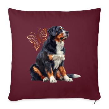 Chien de montagne Entlebucher - Housse de coussin décorative 45 x 45 cm - bordeaux - Devant