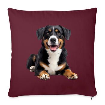 Chien de montagne Entlebucher - Housse de coussin décorative 45 x 45 cm - bordeaux - Devant
