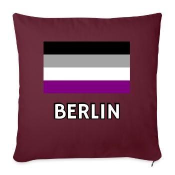 Asexualität Pride Flagge Berlin - Sofakissenbezug 45 x 45 cm - Burgunderrot - Vorne