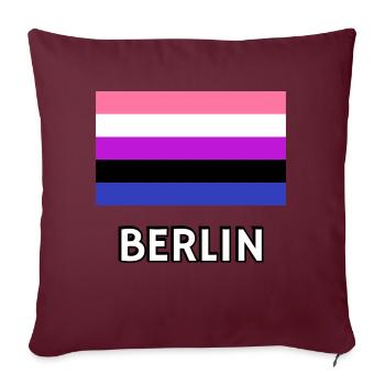Drapeau de la fierté genderfluid Berlin - Housse de coussin décorative 45 x 45 cm - bordeaux - Devant