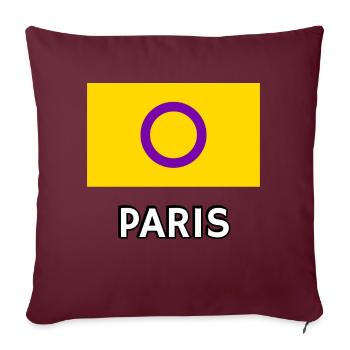 Intersex Pride Flagge Paris - Sofakissenbezug 45 x 45 cm - Burgunderrot - Vorne