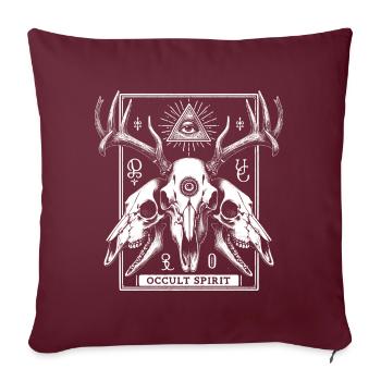 Okkulter Geist Hirsch Schädel - Sofakissenbezug 45 x 45 cm - Burgunderrot - Vorne