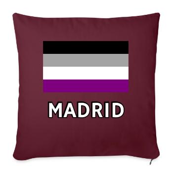 Asexualité Pride Drapeau Madrid - Housse de coussin décorative 45 x 45 cm - bordeaux - Devant