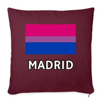 Drapeau de la Bi Pride Madrid - Housse de coussin décorative 45 x 45 cm - bordeaux - Devant