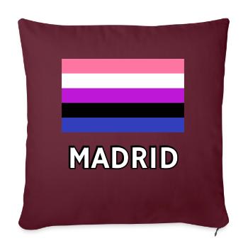 Genderfluid Pride Drapeau Madrid - Housse de coussin décorative 45 x 45 cm - bordeaux - Devant