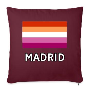 Drapeau de la fierté lesbienne Madrid - Housse de coussin décorative 45 x 45 cm - bordeaux - Devant