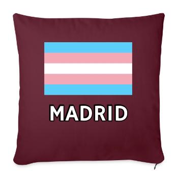 Drapeau de la Trans Pride Madrid - Housse de coussin décorative 45 x 45 cm - bordeaux - Devant
