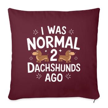 Dackel Hund - Sofakissenbezug 45 x 45 cm - Burgunderrot - Vorne